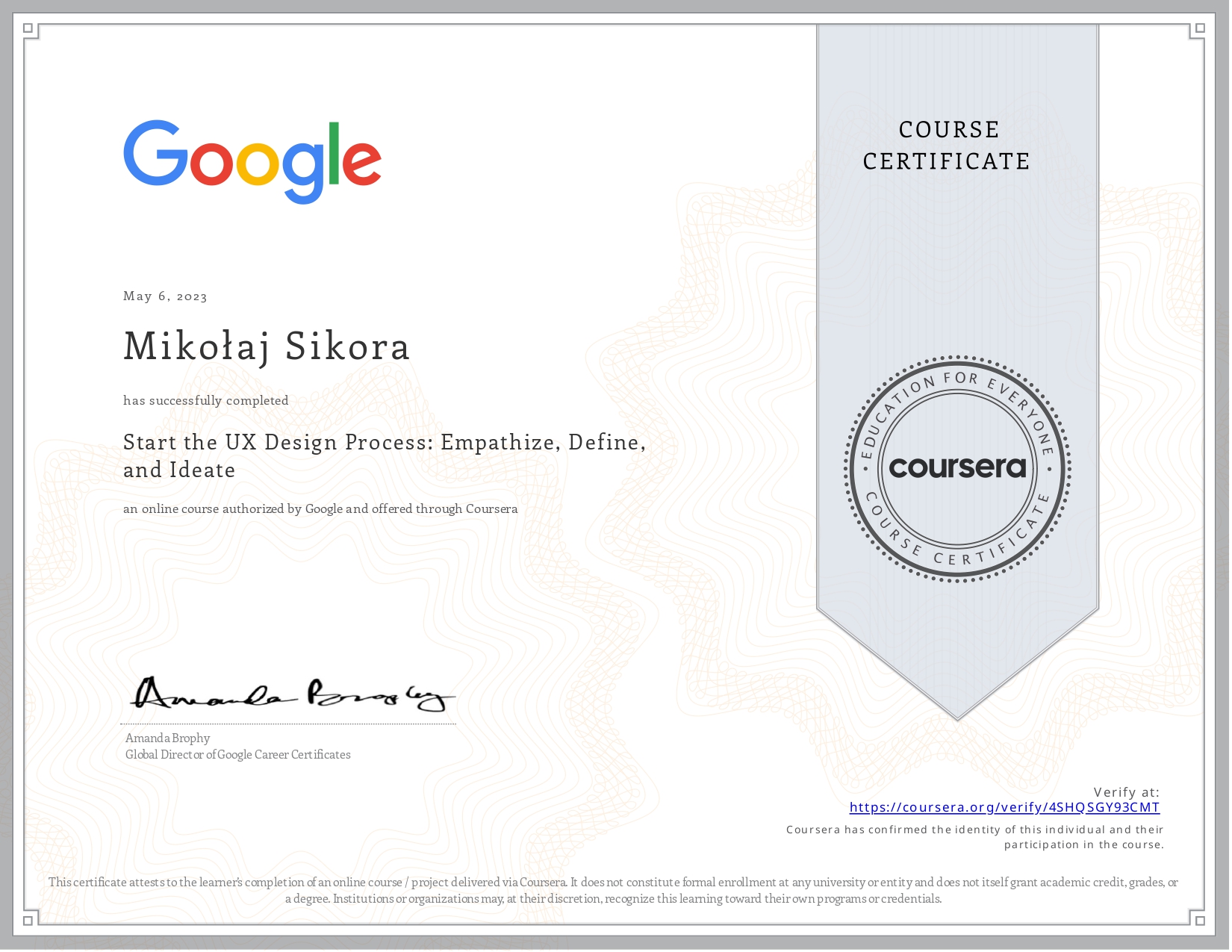 Google × Coursera — Start the UX Design Process