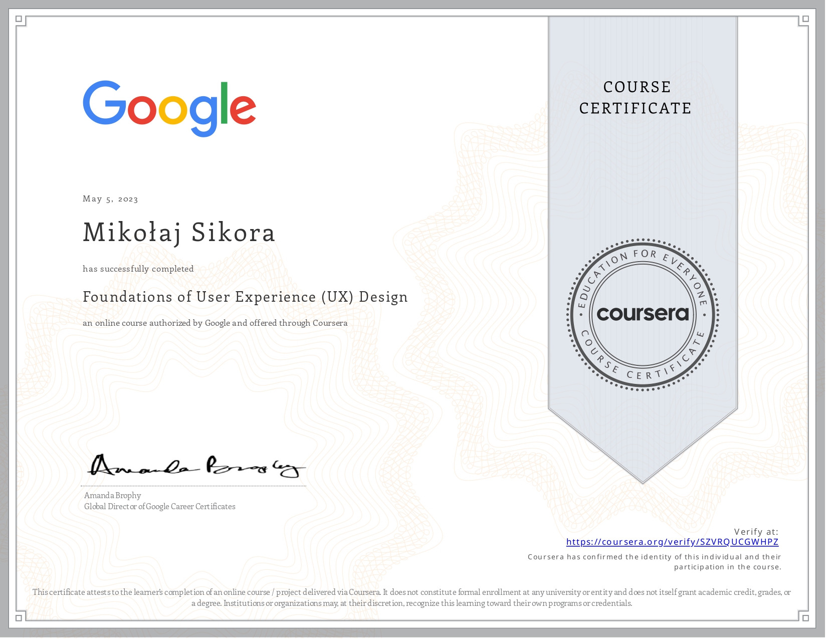 Google × Coursera — Foundations of UX Design